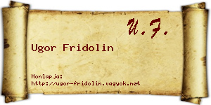 Ugor Fridolin névjegykártya